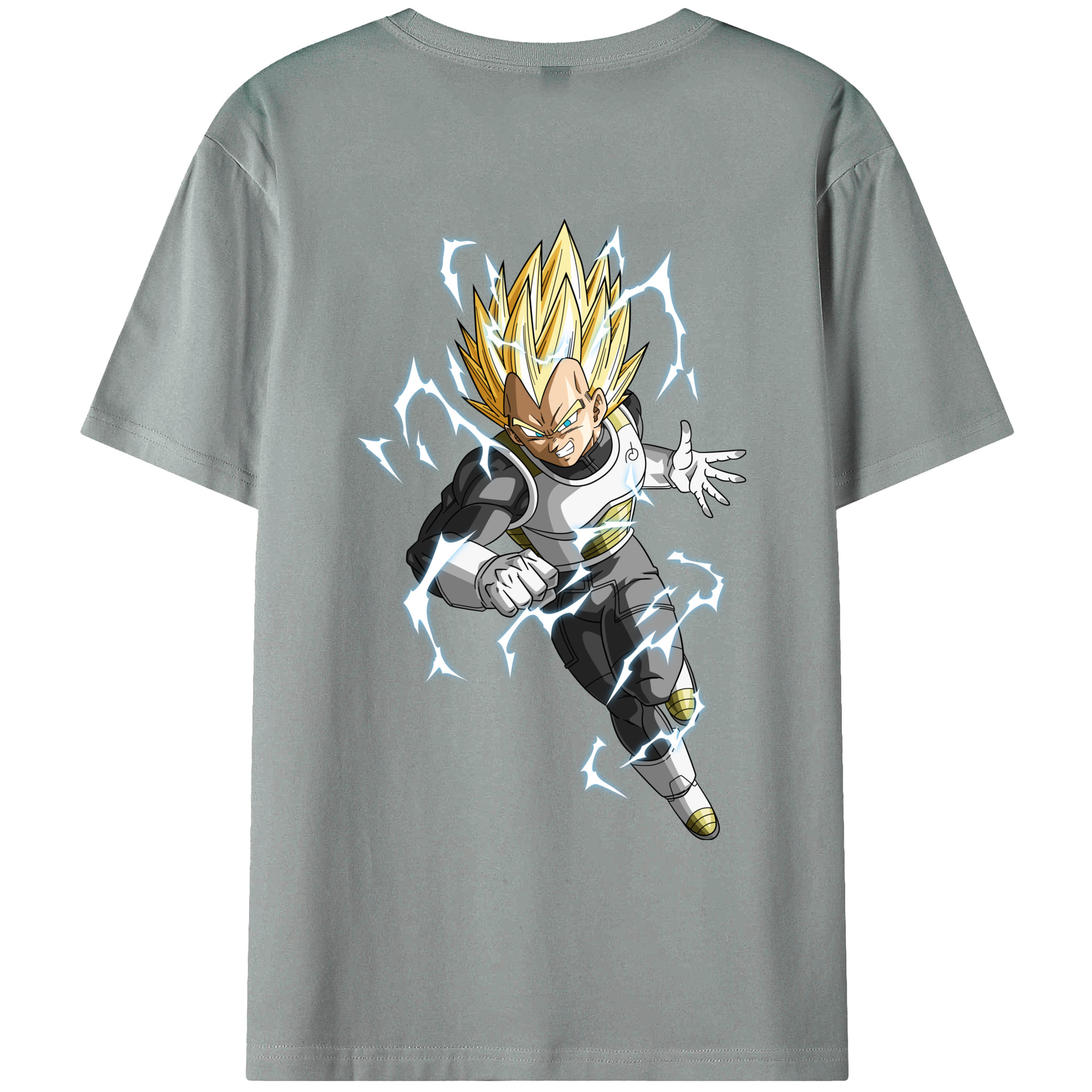 （画像用） ドラゴンボール ベジータ四世（Bejīta Yonsei）DRAGON BALL Vegeta IV 綿100％ メンズ半袖Tシャツ（バックプリント） 通気性